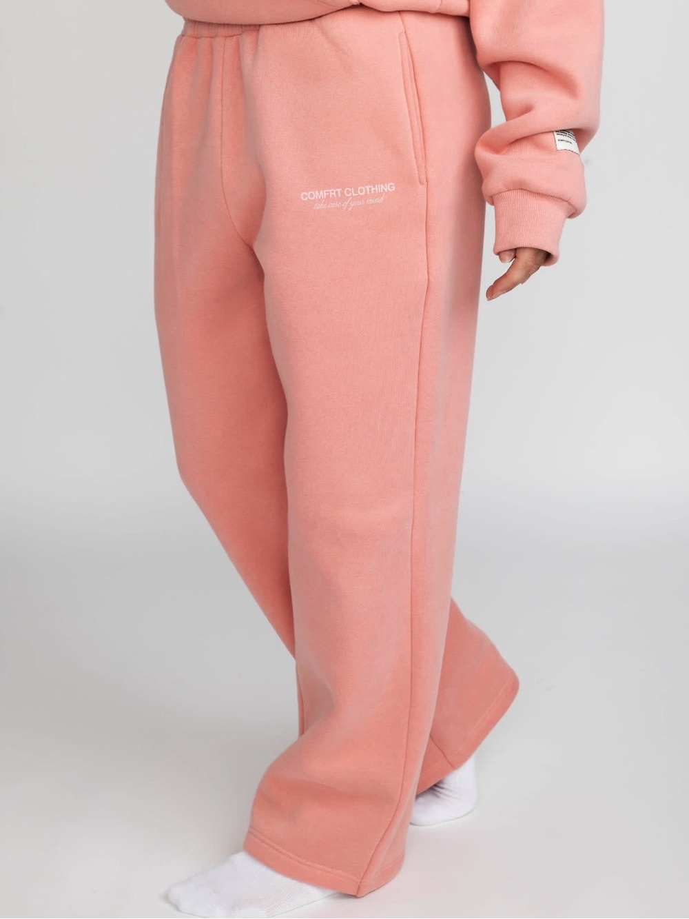 Oversized and weighted coral blush Track Pants & Hoodie You Matter COMFRT 2XL - Picture 2 of 16